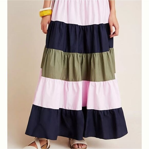 Anthropologie Penelope Tiered Maxi Skirt Size XS - Picture 6 of 9